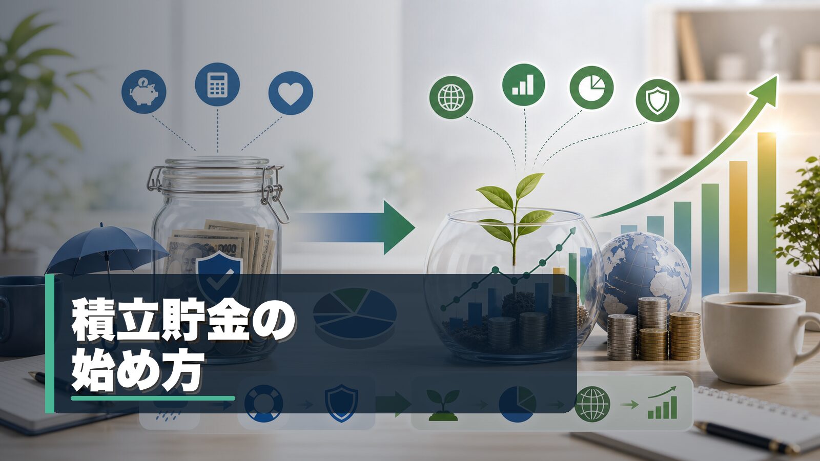 積立貯金で先取り貯蓄を始めるイメージ