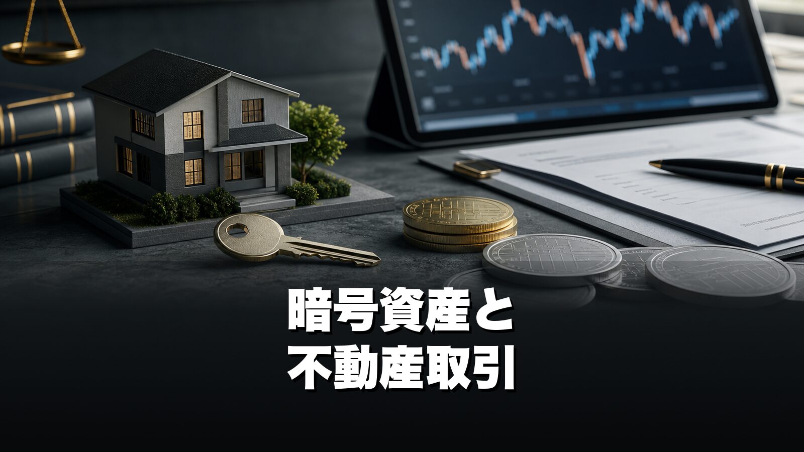 暗号資産を使った不動産取引の注意点を整理するイメージ