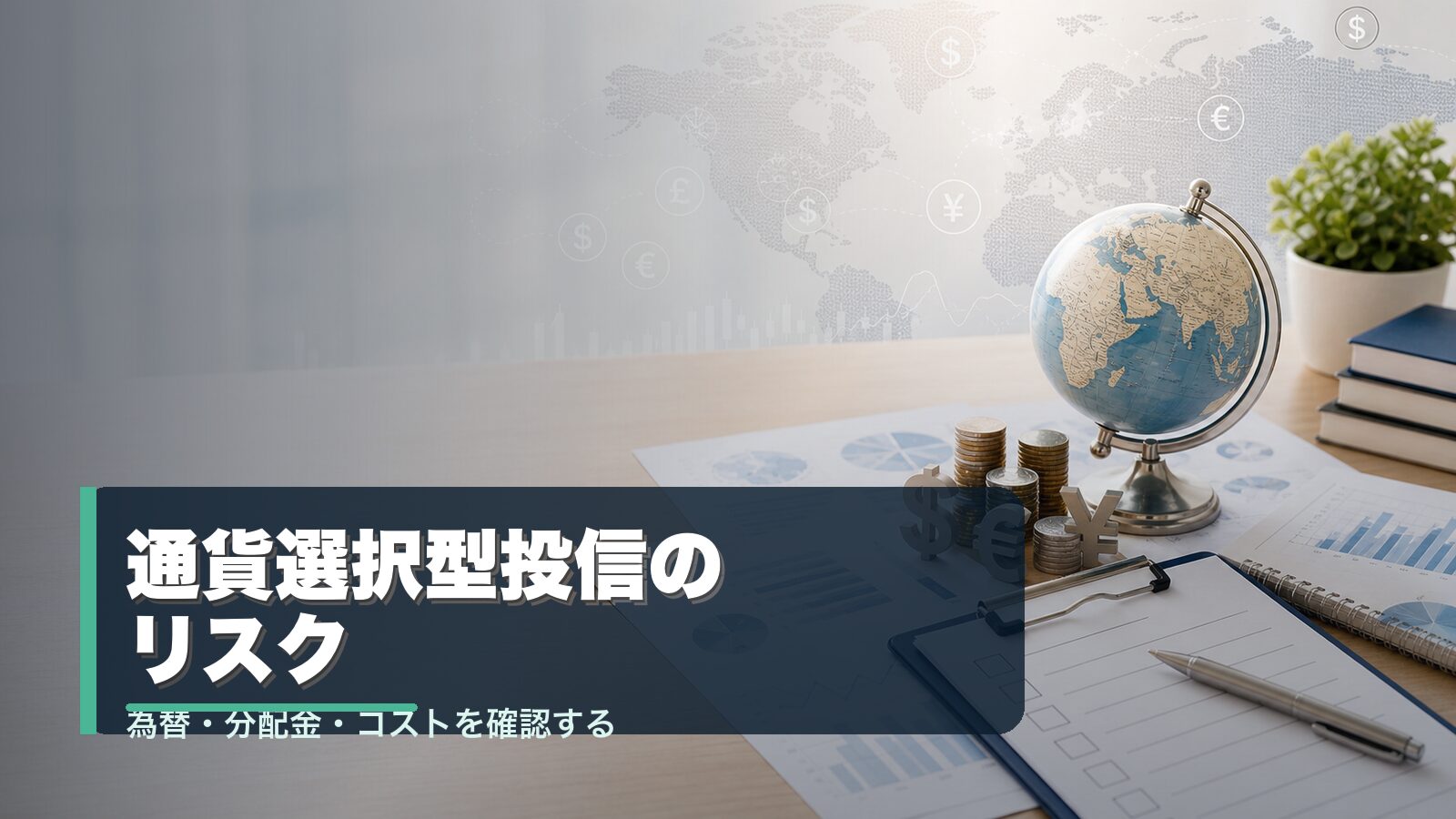 通貨選択型投資信託の為替リスクとコストを確認するイメージ