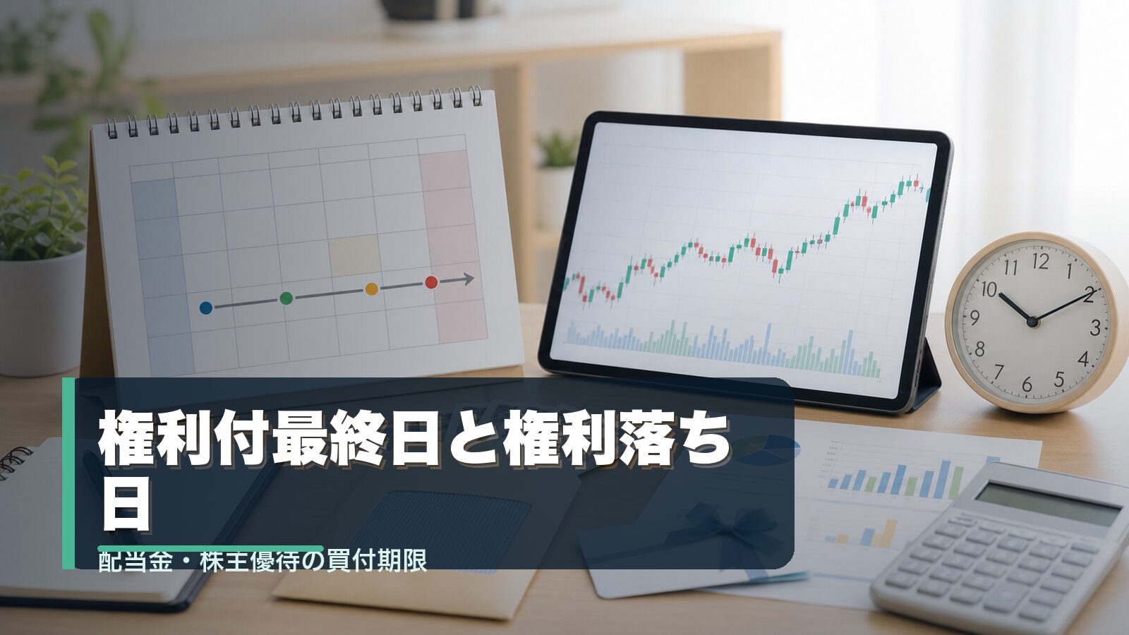 権利付最終日と権利落ち日を確認するイメージ