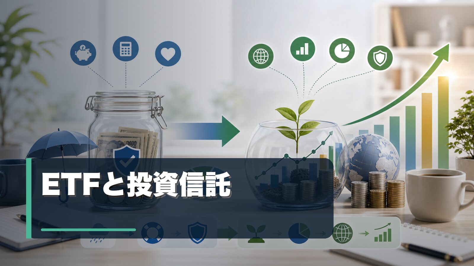 ETFとインデックスファンドの違いを整理するイメージ