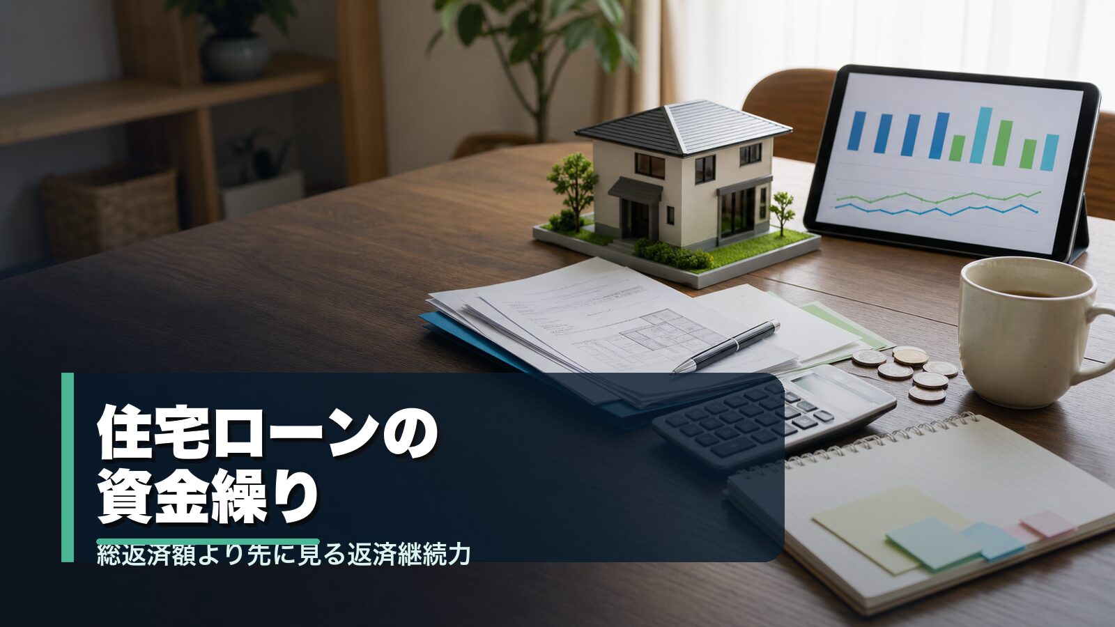 住宅ローンの資金繰りと返済計画のイメージ