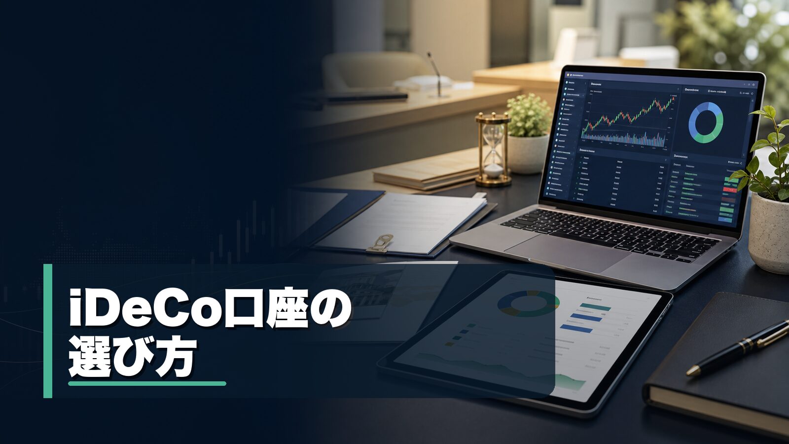 iDeCo口座をネット証券と銀行で比較するイメージ