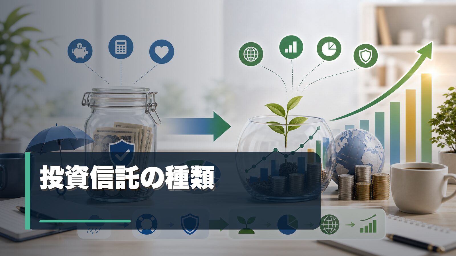 投資信託の種類を整理するイメージ