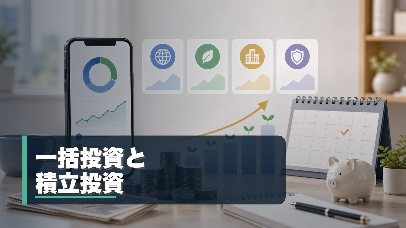 一括投資と積立投資の使い分けを整理するイメージ