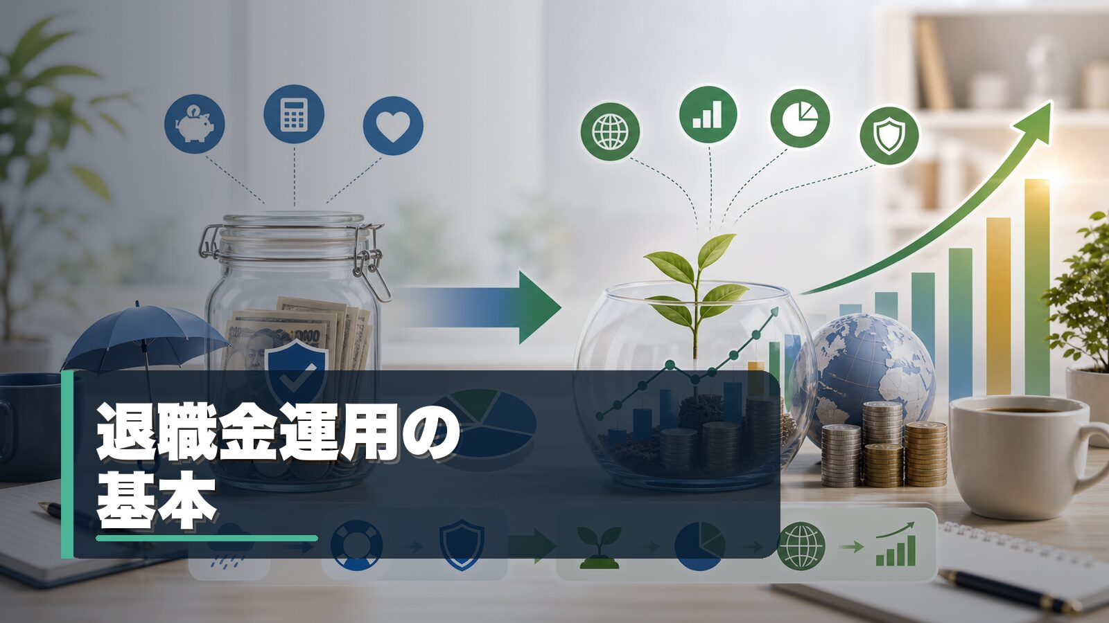 退職金運用の基本を整理するイメージ
