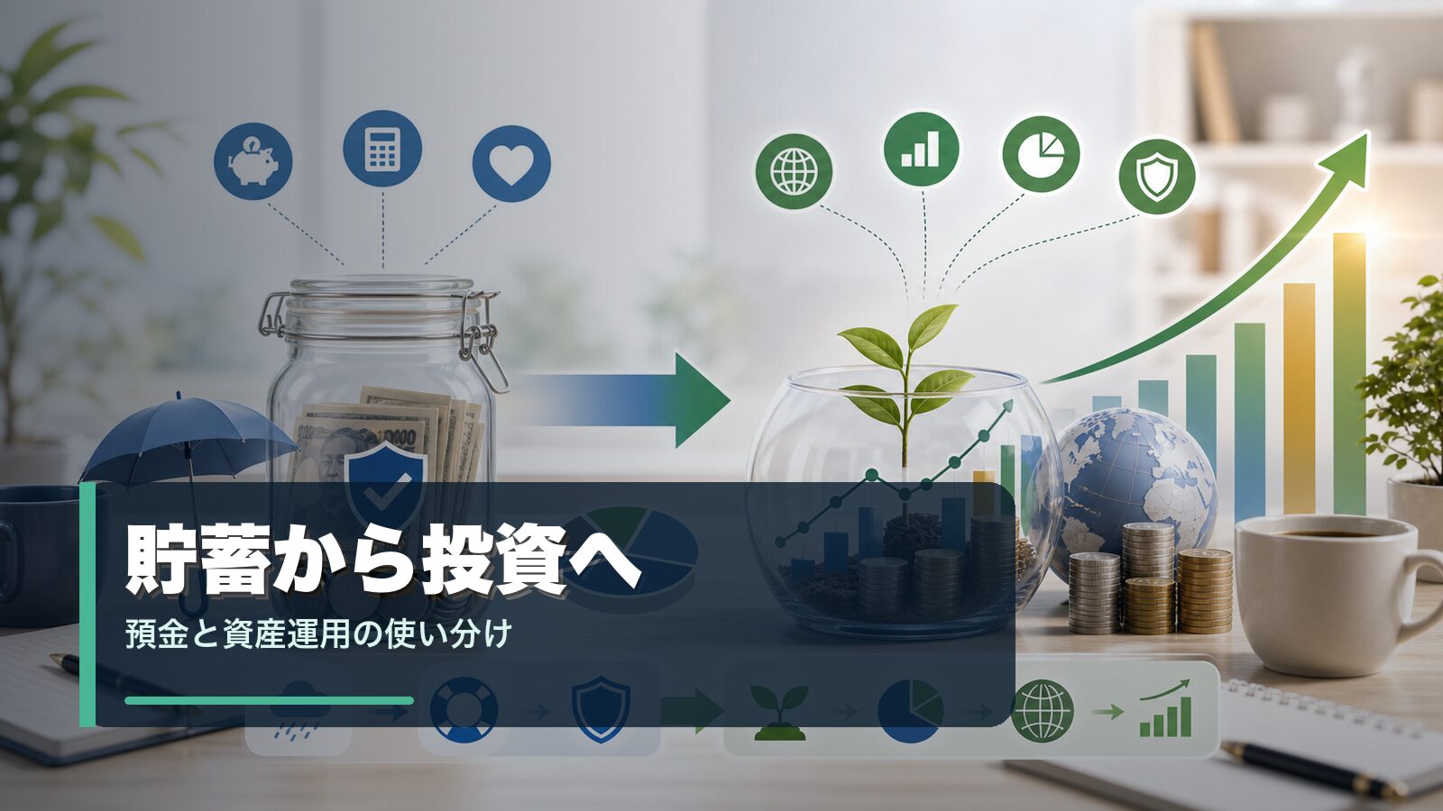 貯蓄から投資へと預金と資産運用の使い分け