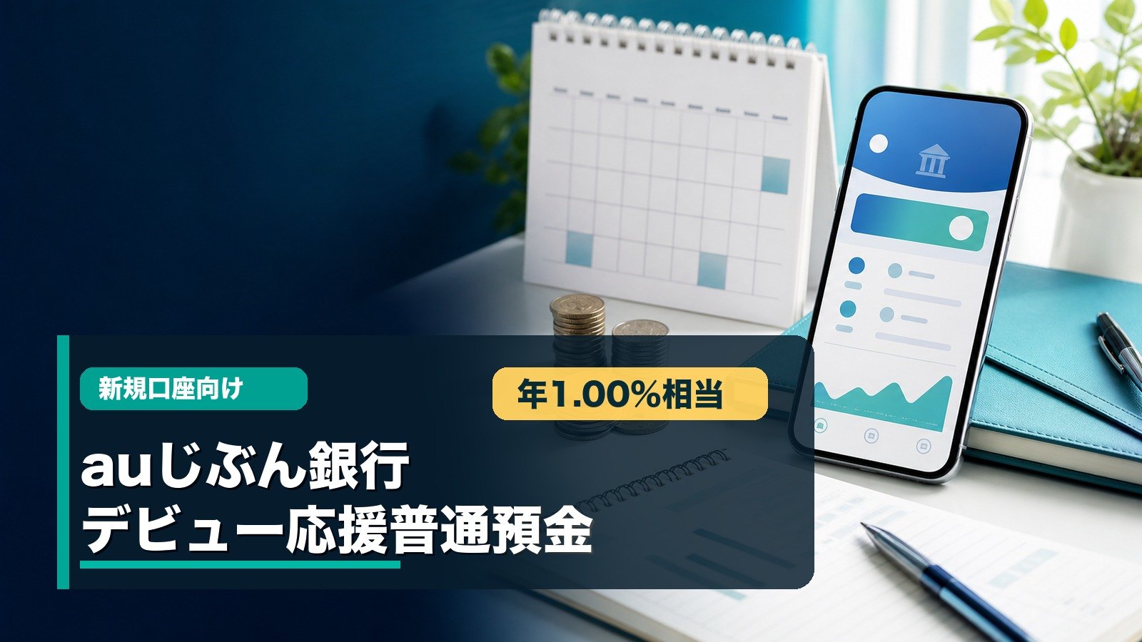 auじぶん銀行のデビュー応援普通預金 年1.00%相当