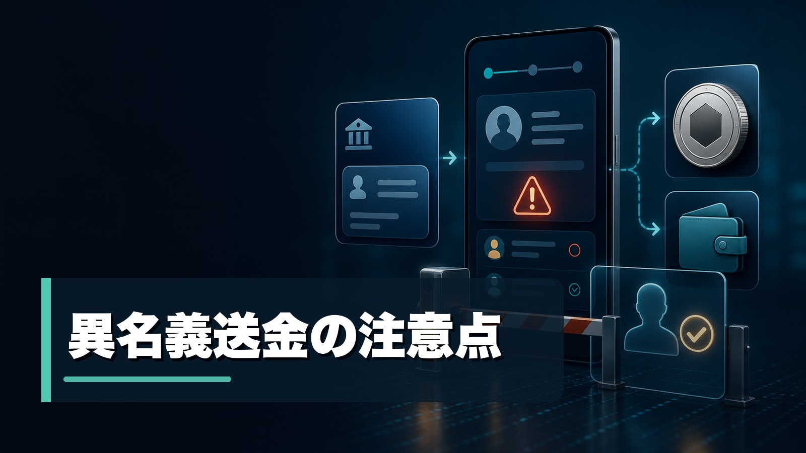 暗号資産交換業者や資金移動業者への異名義送金が確認されるイメージ