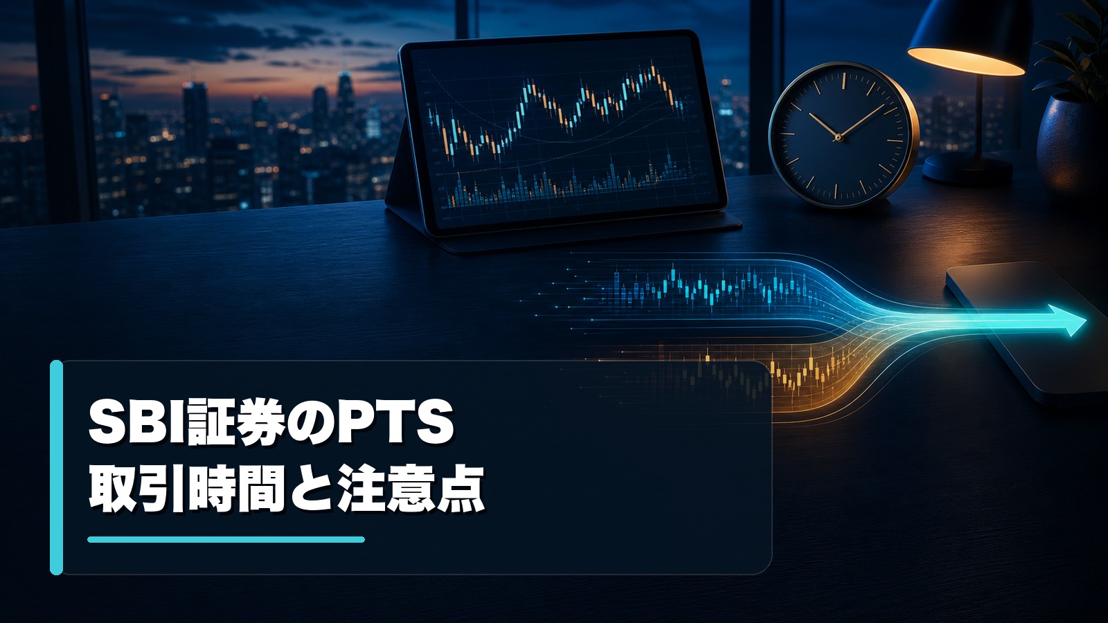SBI証券のPTS取引時間とSORの注意点を解説するイメージ