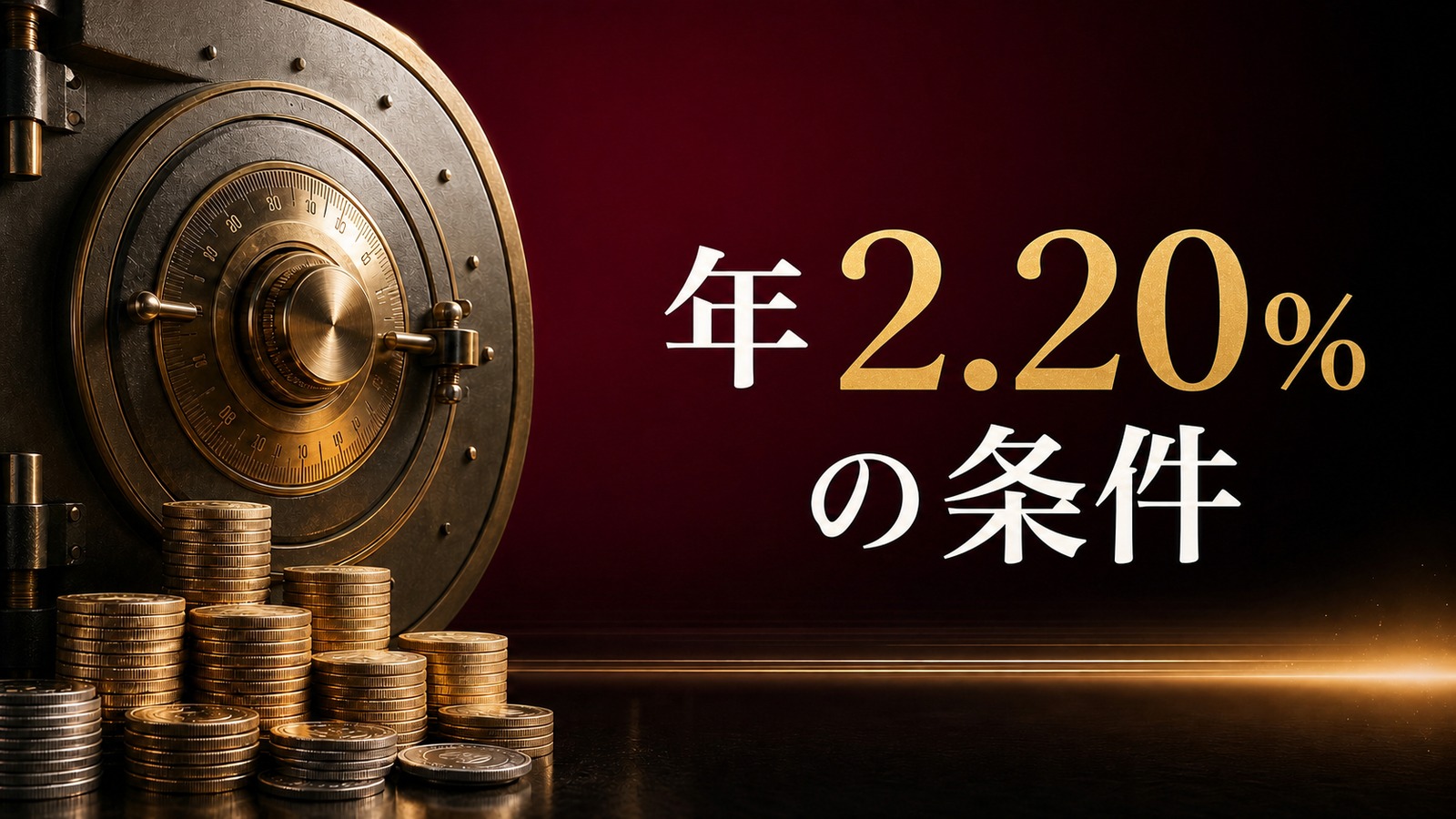 三井住友信託銀行の定期預金年2.20%の条件を表すイメージ