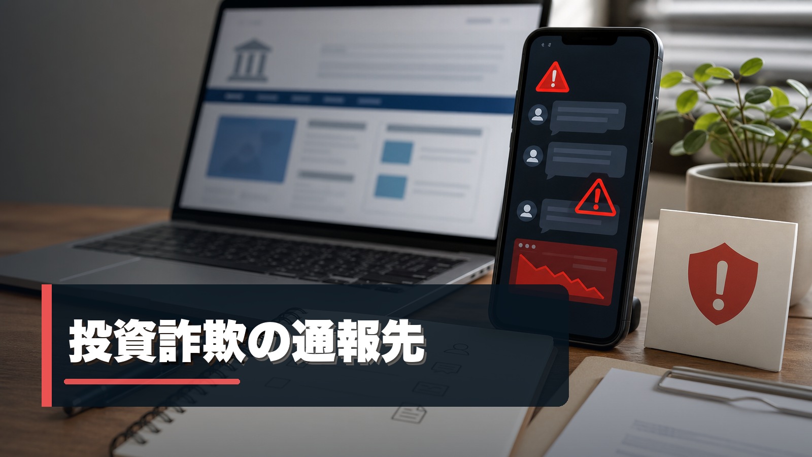 SNS投資詐欺広告の通報先と証拠保存を整理するイメージ