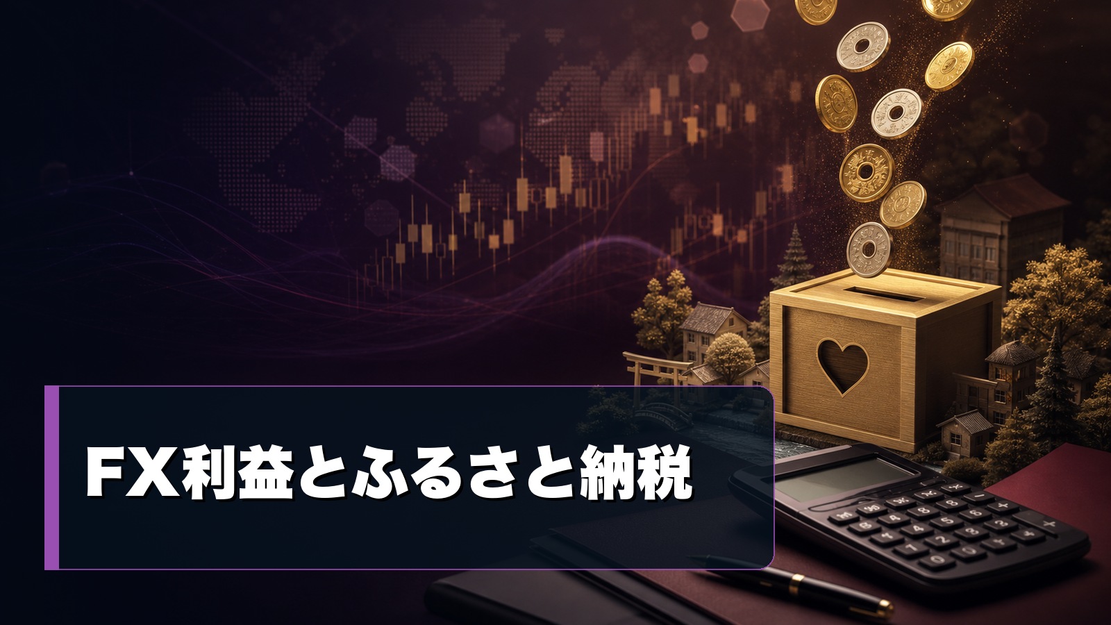 FX利益とふるさと納税の計算を表すイメージ
