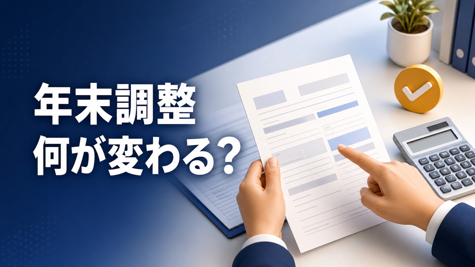 年末調整の変更点を申告書で確認するイメージ